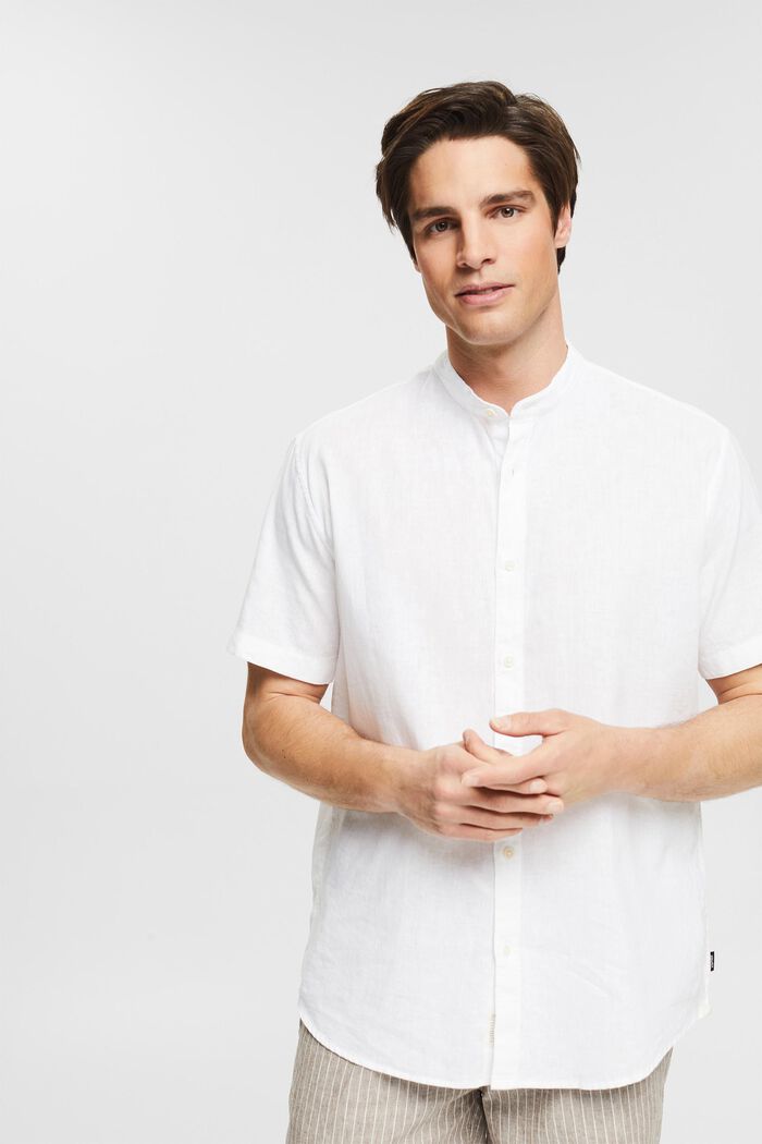 Linen blend shirt, WHITE, detail image number 5