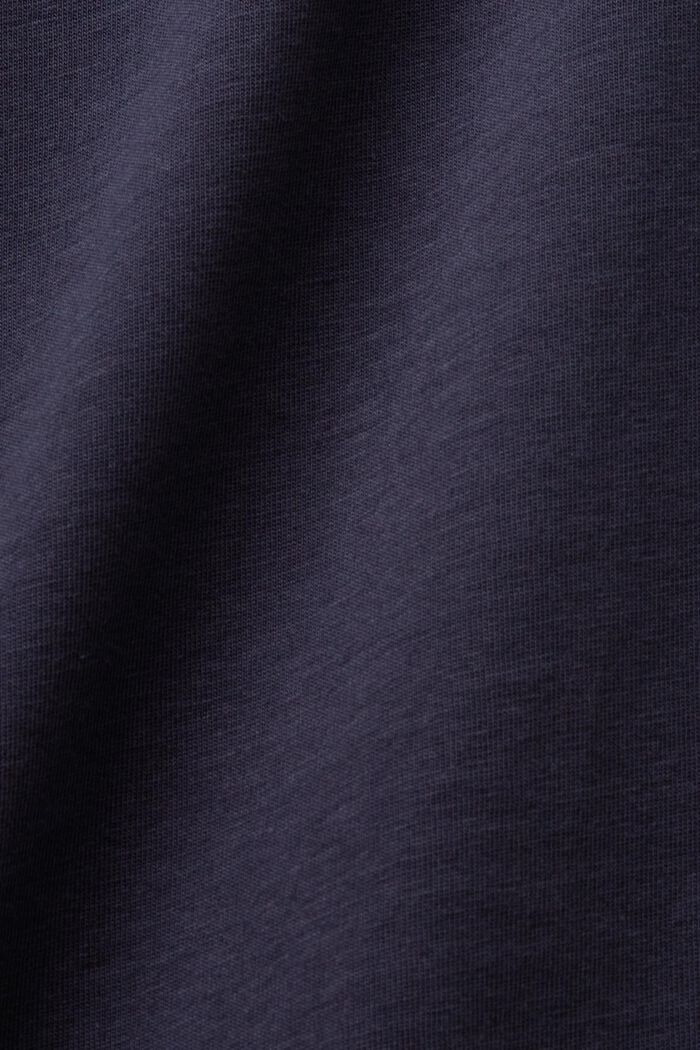 Mixed fabric T-shirt, 100% cotton, NAVY, detail image number 4
