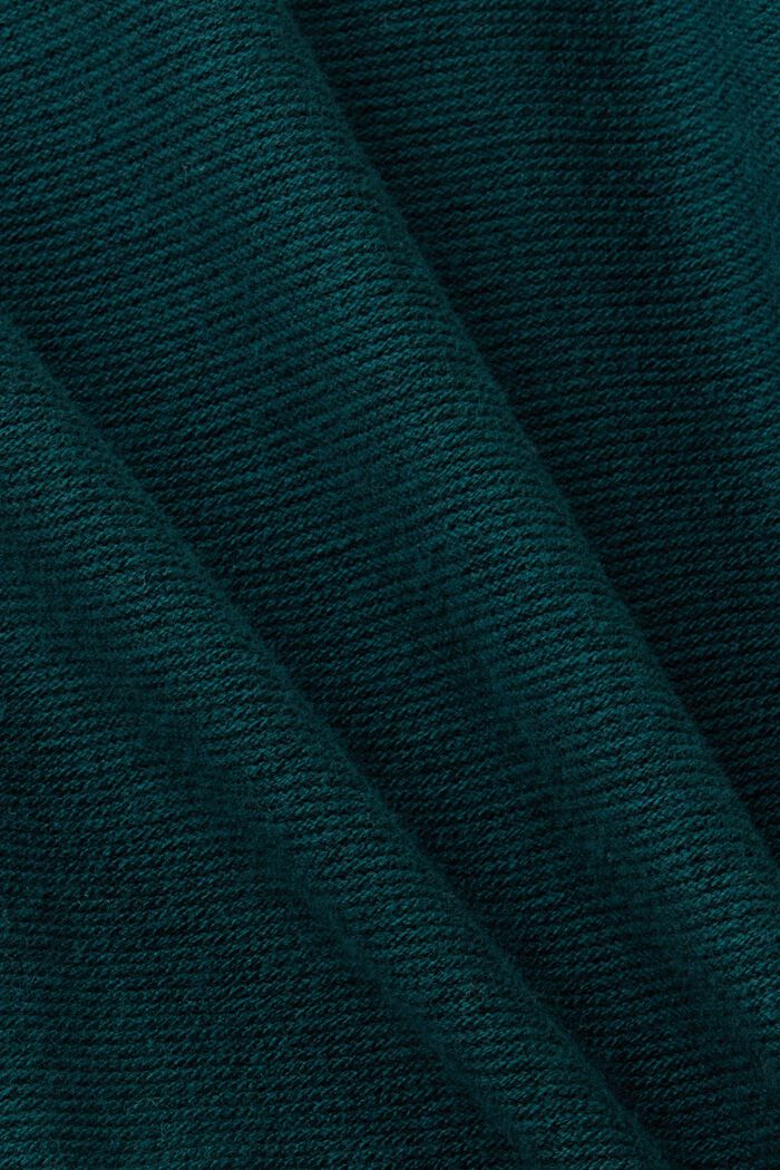 Cotton Jacquard Sweater, EMERALD GREEN, detail image number 5