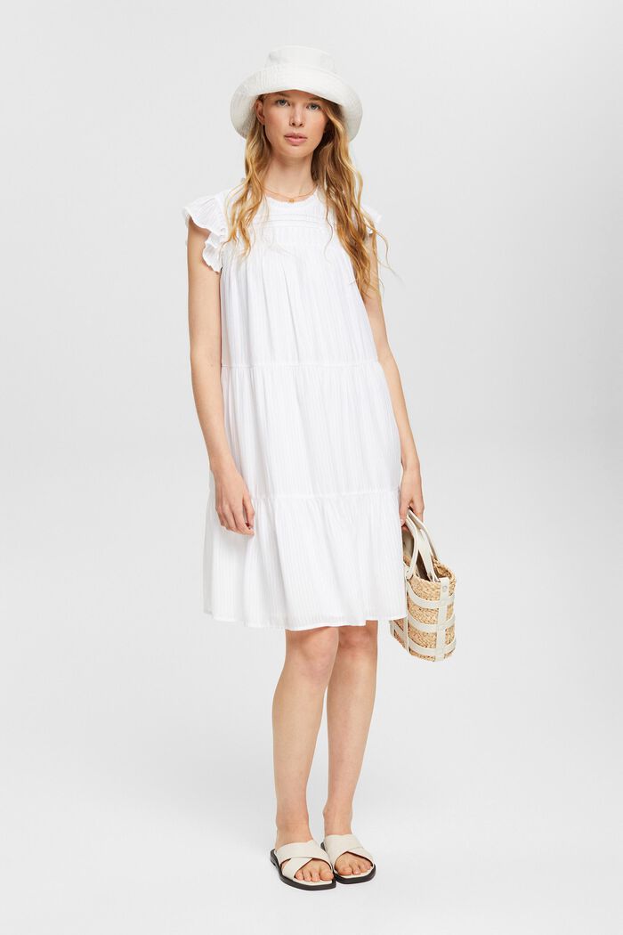 Dress with delicate stripes, WHITE, detail image number 1