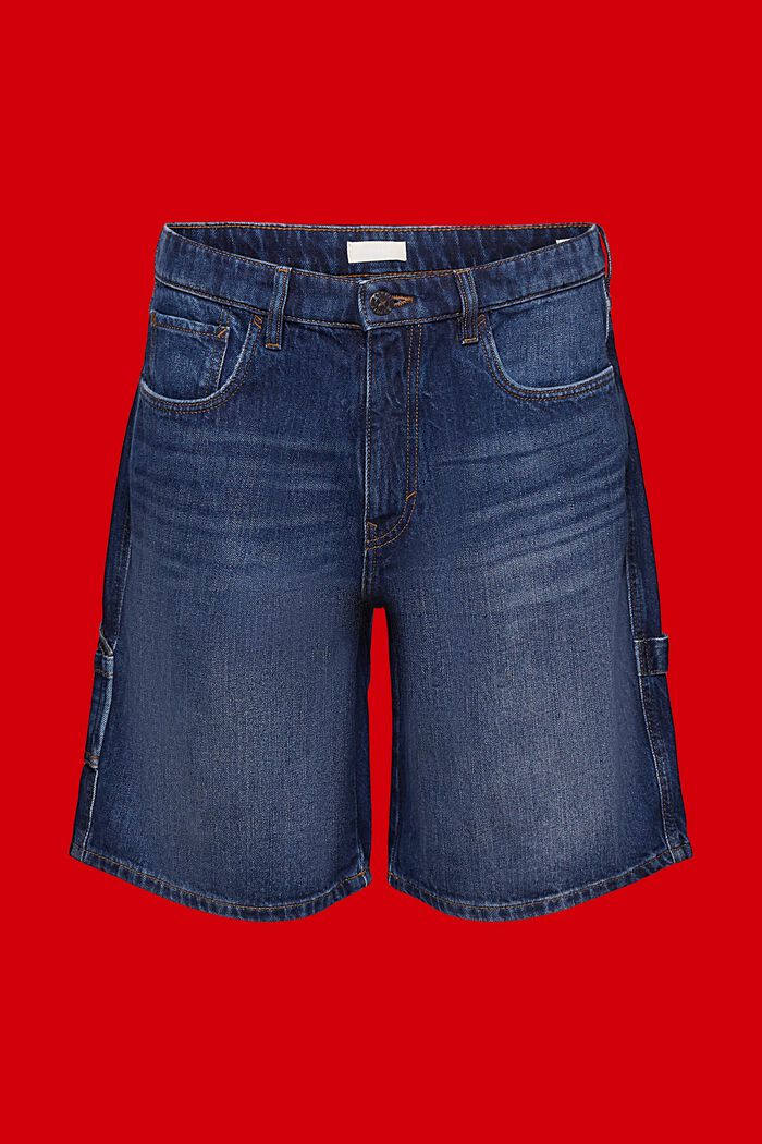 Relaxed fit denim shorts, BLUE LIGHT WASHED, detail image number 5