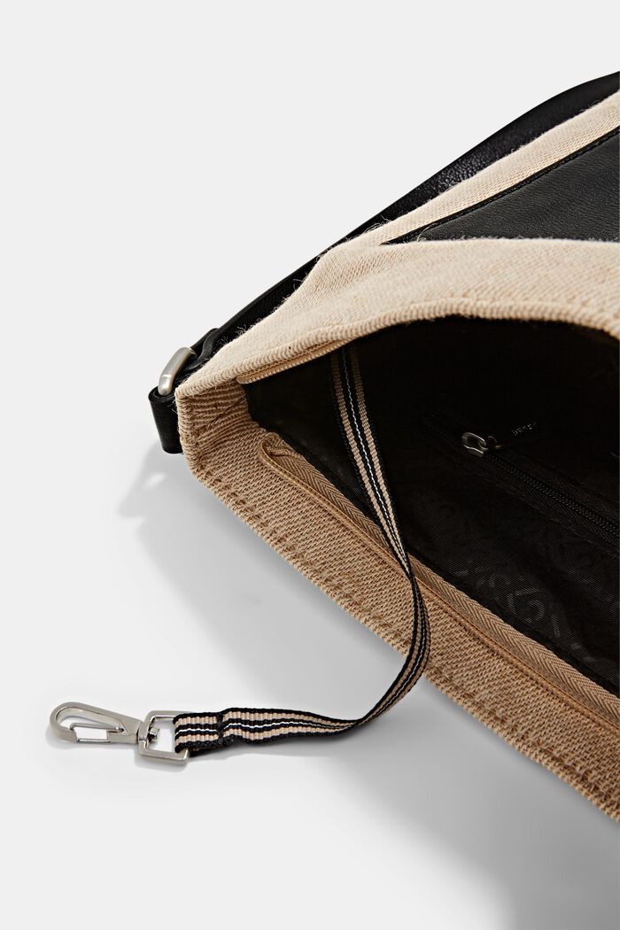 Bag made of blended linen, BLACK, detail image number 5