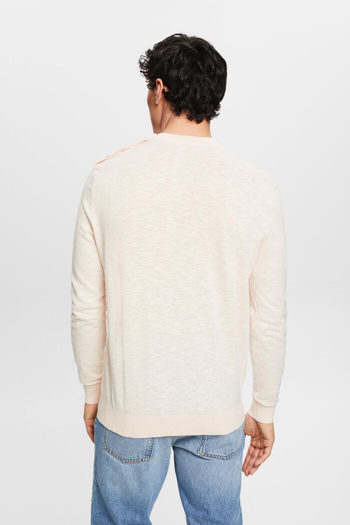 Cotton-Linen Crewneck Sweater, NUDE, detail image number 2