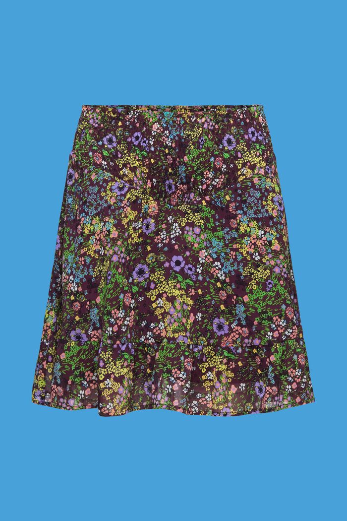 Floral mini skirt, DARK PURPLE, detail image number 6