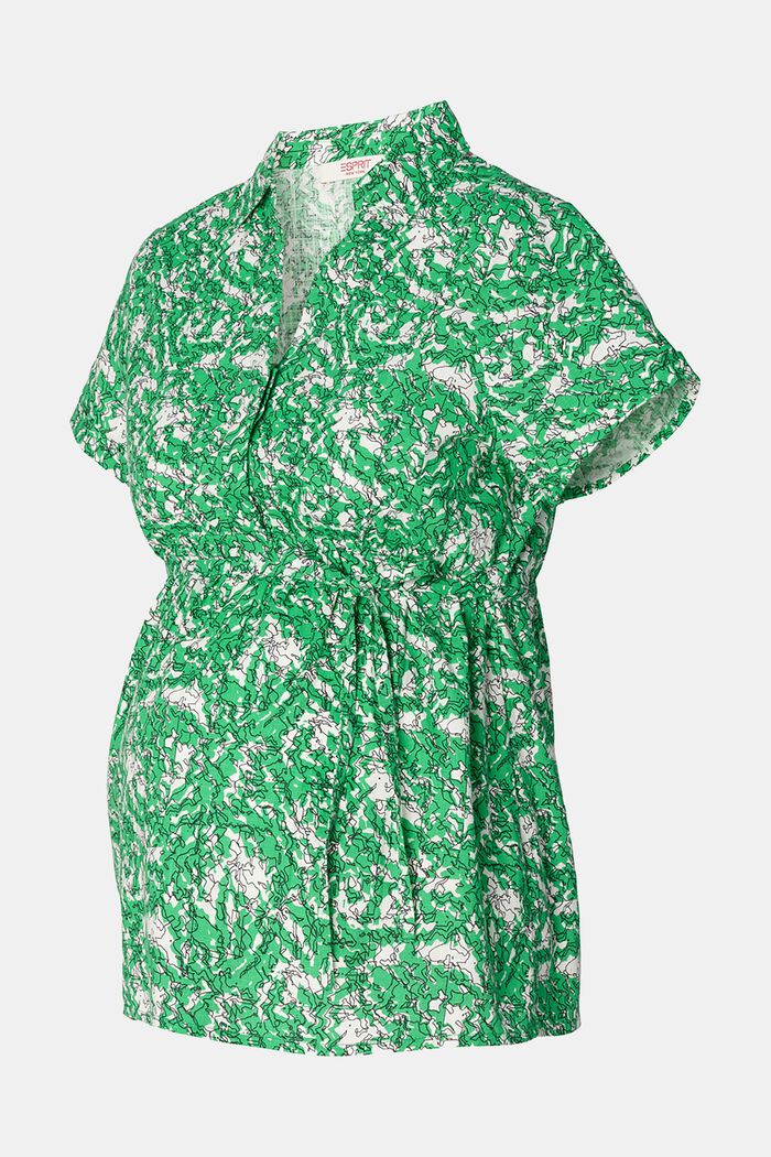 MATERNITY Printed Blouse, BRIGHT GREEN, detail image number 4