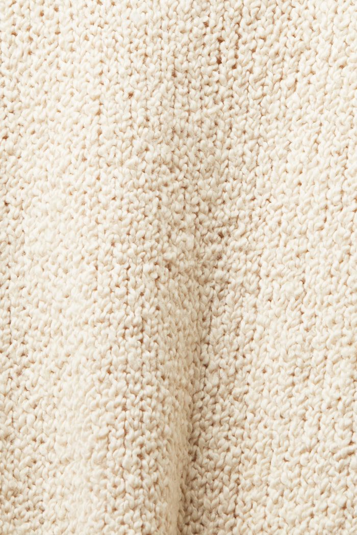 V-Neck Bouclé Sweater, CREAM BEIGE, detail image number 4