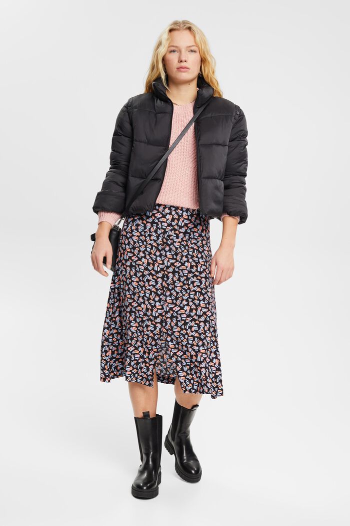Patterned midi skirt, NEW BLACK, detail image number 1