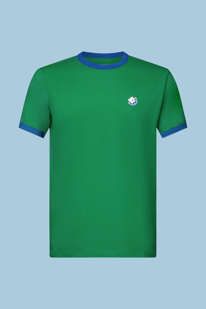 Logo Crewneck Cotton T-Shirt, GREEN, detail image number 6
