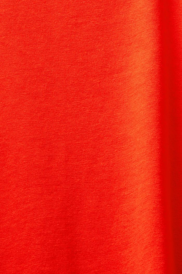 Cotton Crewneck T-Shirt, RED, detail image number 5