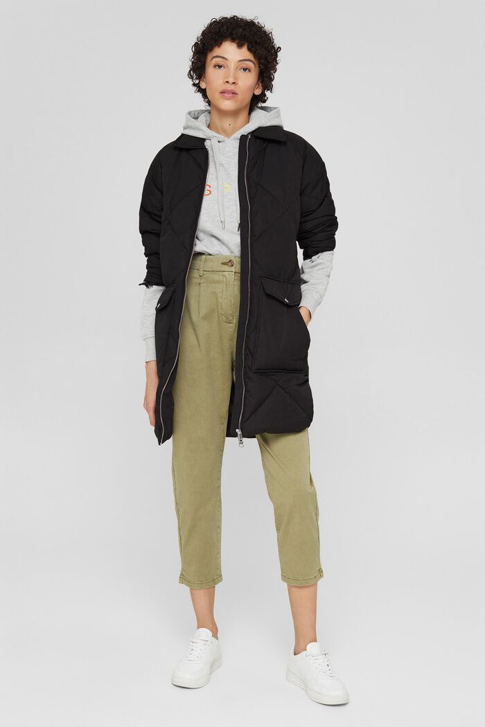 Trousers with waist pleats, LIGHT KHAKI, overview