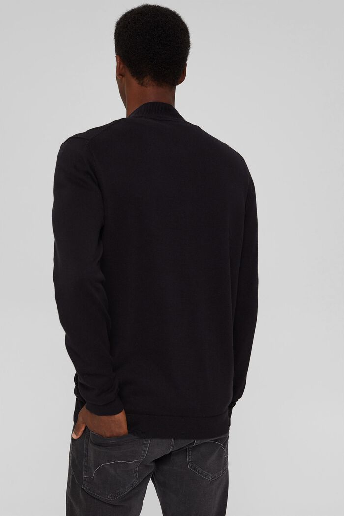 Zip cardigan made of 100% organic cotton, BLACK, detail image number 3