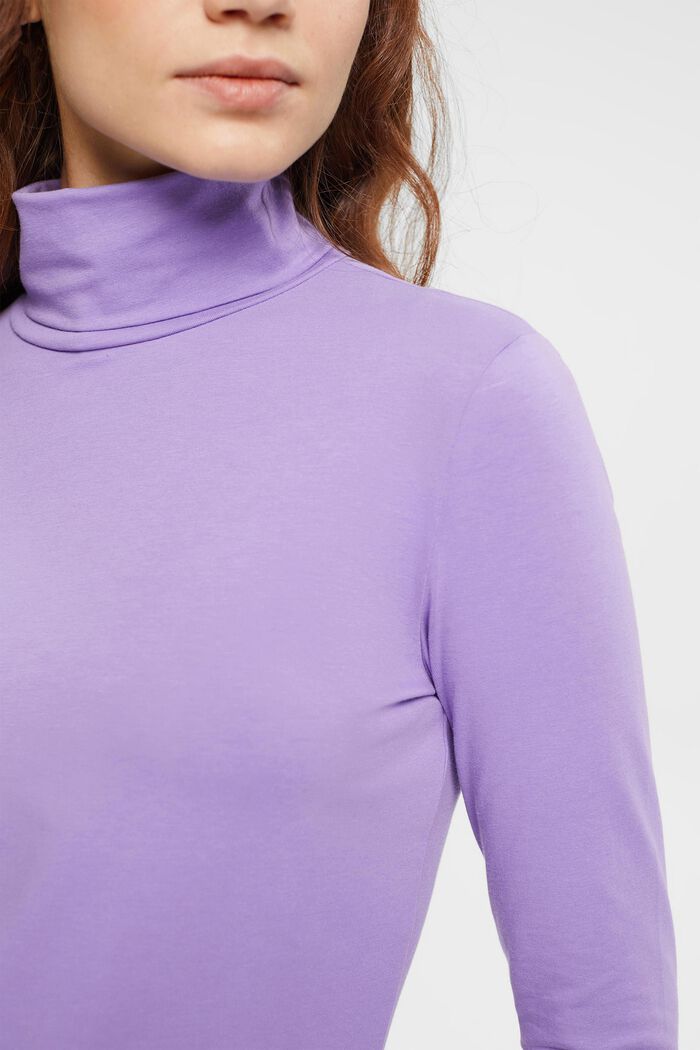Roll Neck Long Sleeve Top, LILAC, detail image number 0