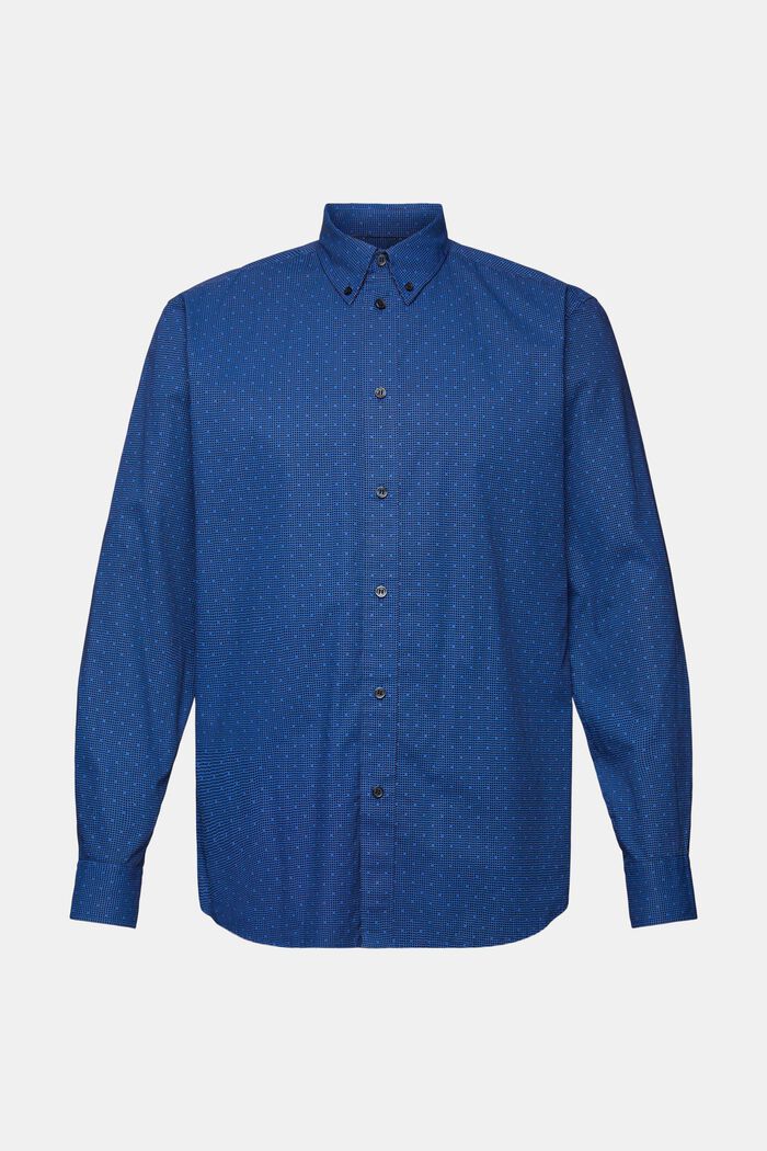 Patterned button-down shirt, 100% cotton, BRIGHT BLUE, detail image number 5
