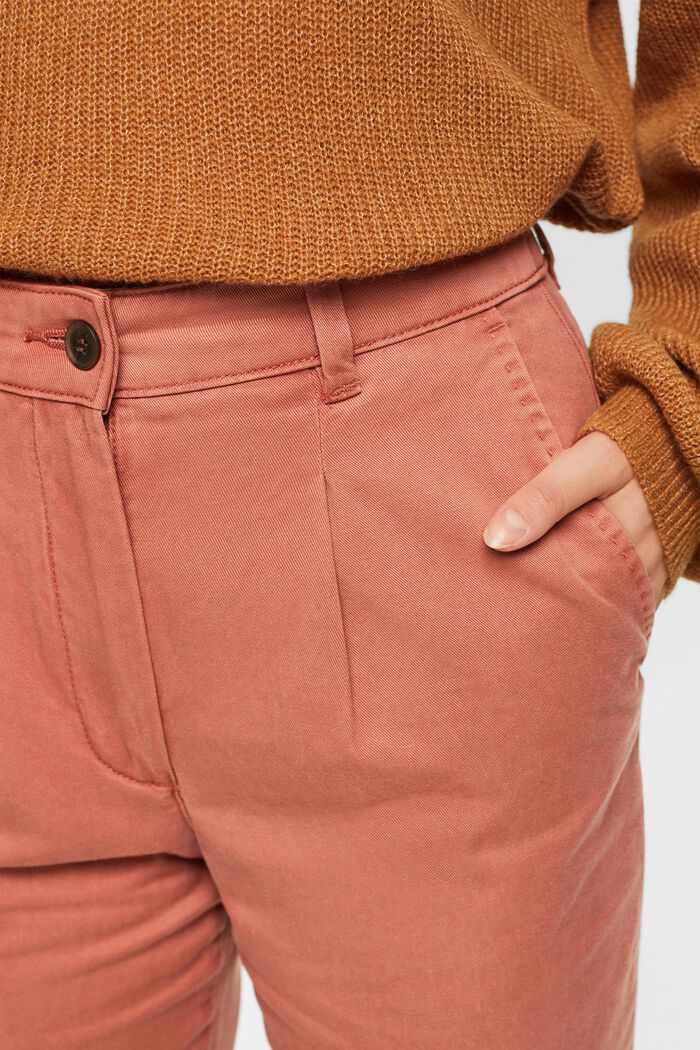 Mid-Rise Cotton-Blend Chinos, TERRACOTTA, detail image number 2