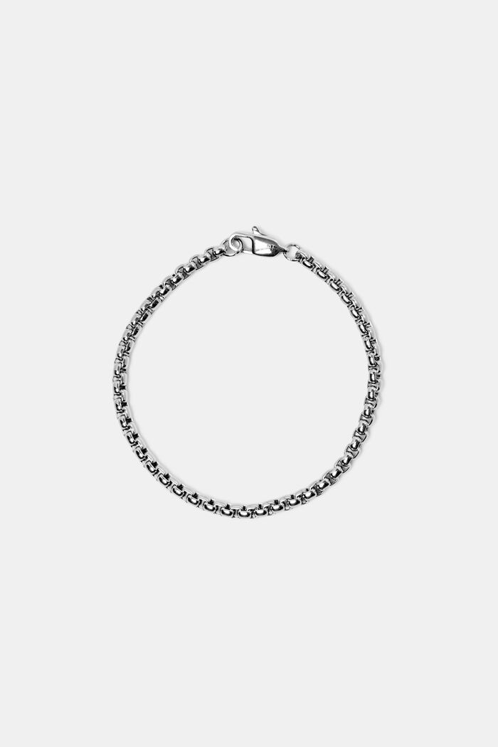 Boxy Stainless Steel Bracelet, SILVER, detail image number 0