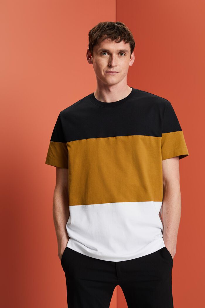 Colorblock t-shirt, 100% cotton, BLACK, detail image number 0