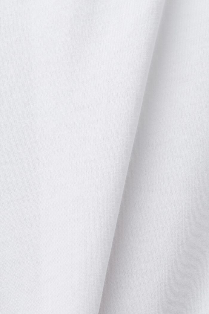 Cotton t-shirt with front print, WHITE, detail image number 5