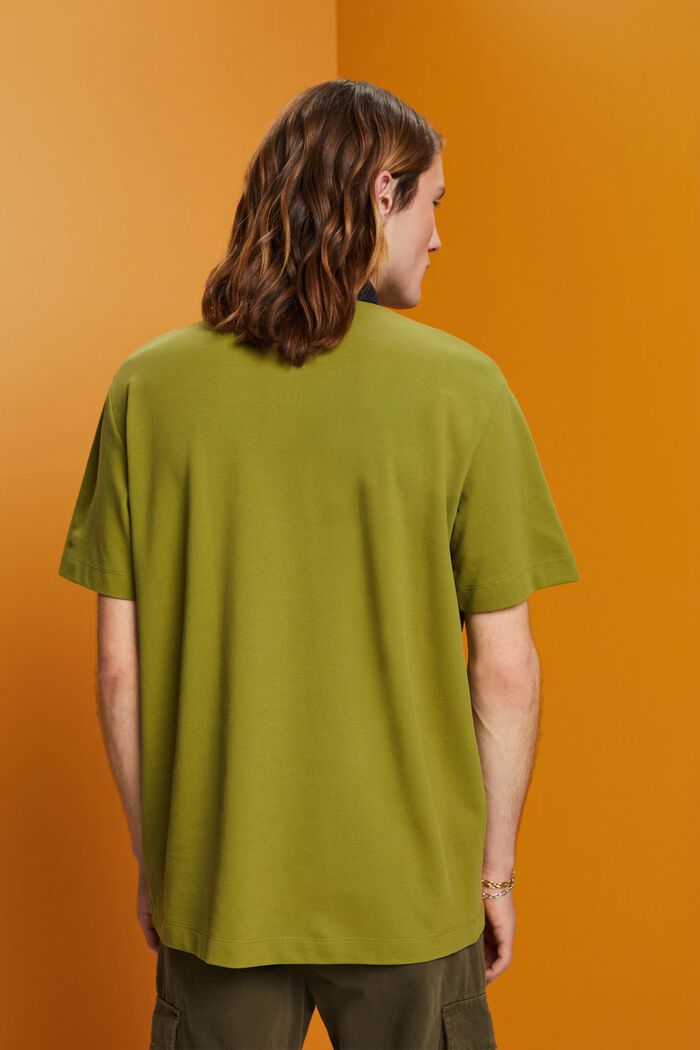 Cotton pique polo shirt, LEAF GREEN, detail image number 3