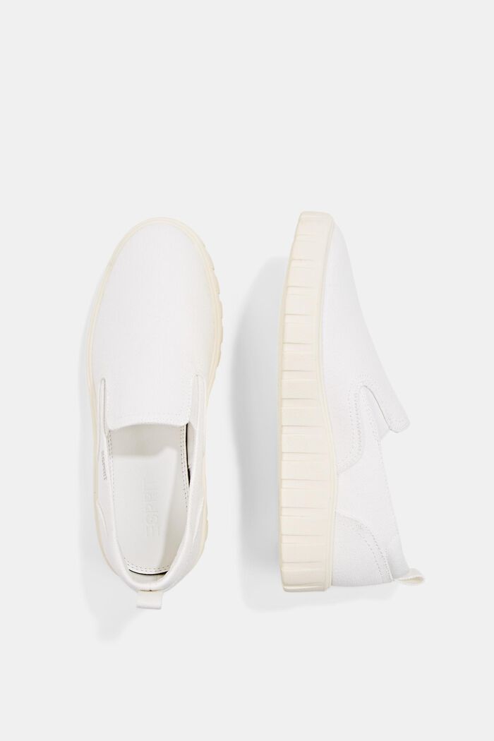 Slip-on trainers with a platform sole, WHITE, detail image number 1