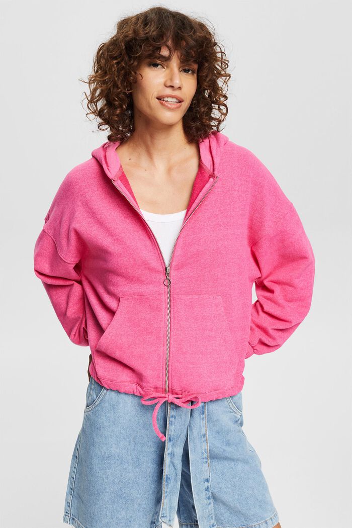 Zip-through hoodie with drawstring, PINK FUCHSIA, detail image number 0