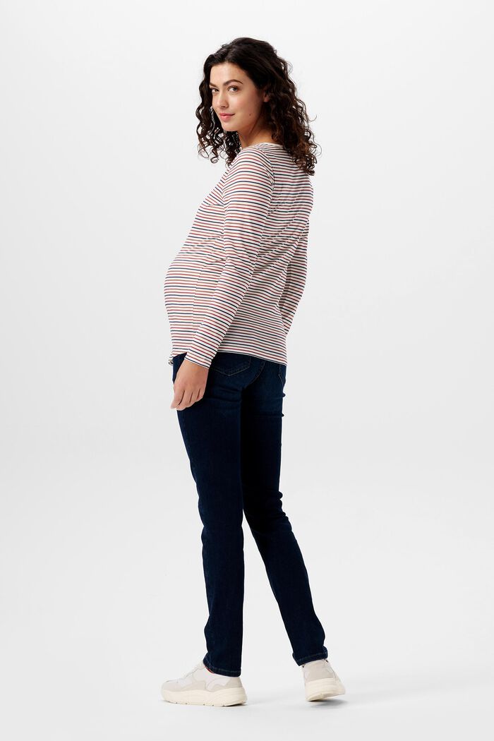 Striped Square-Neck Maternity Top, OFF WHITE, detail image number 2
