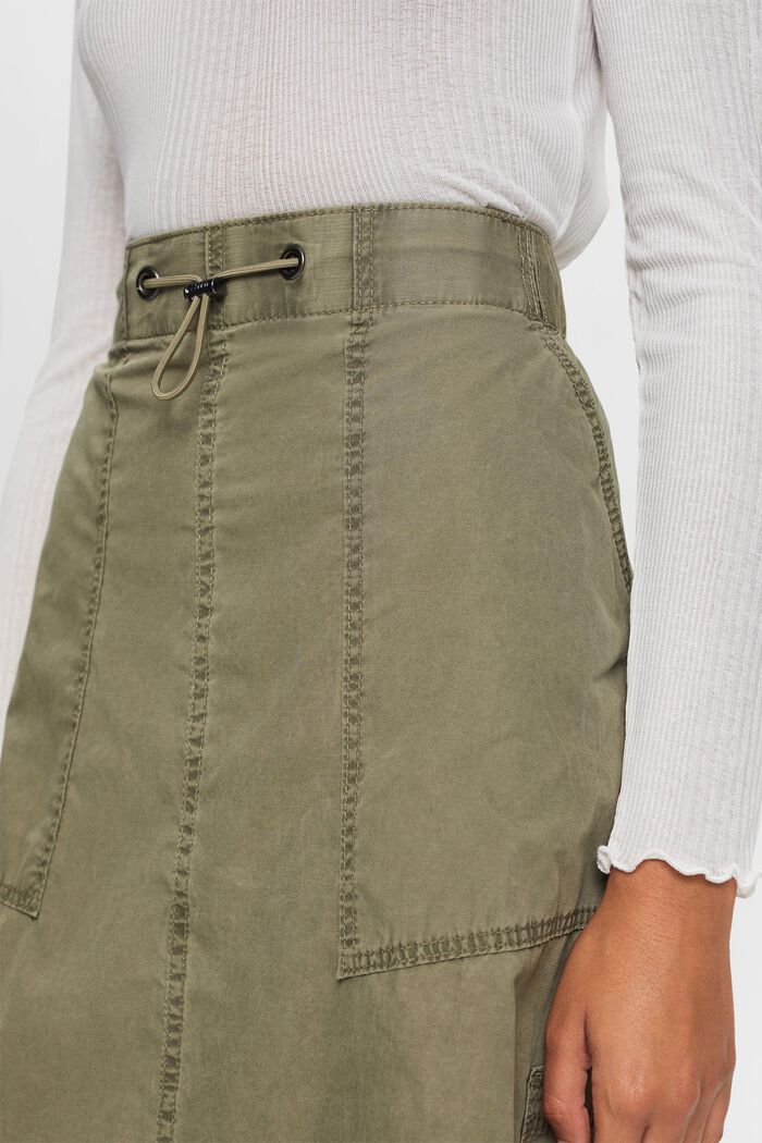 Pull-on cargo skirt, 100% cotton, KHAKI GREEN, detail image number 2