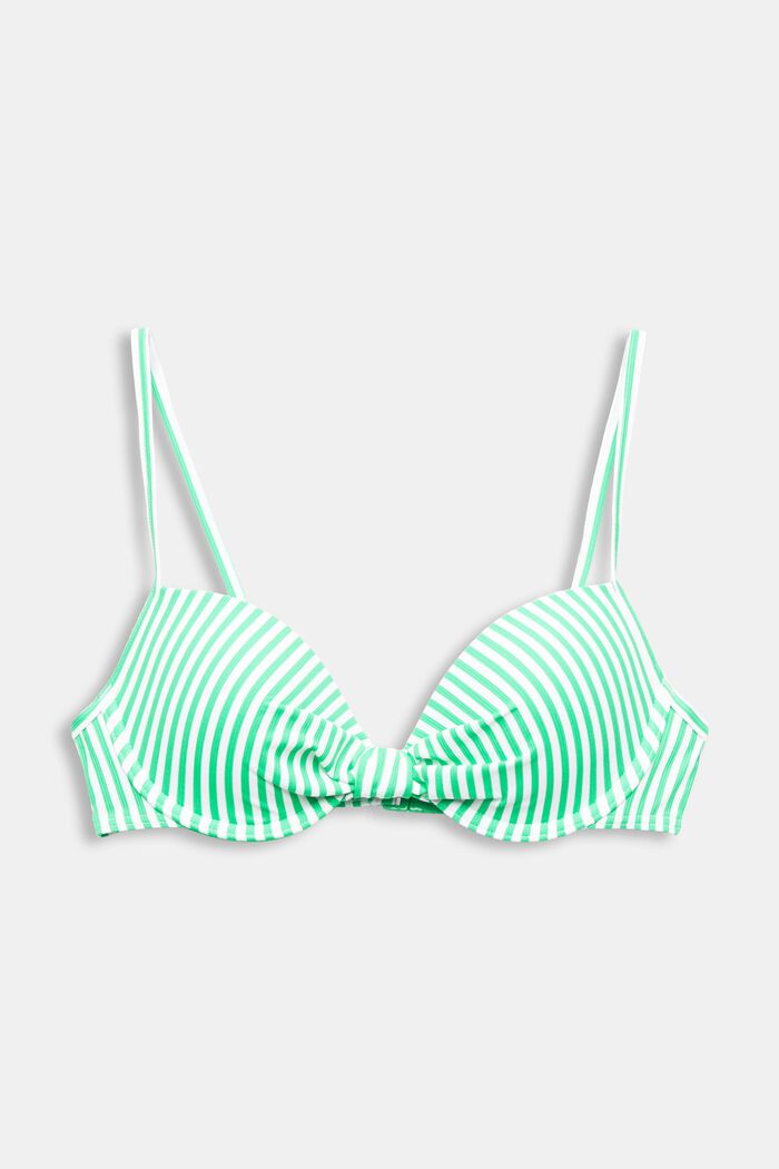 Striped Padded Bikini Top, GREEN, detail image number 5
