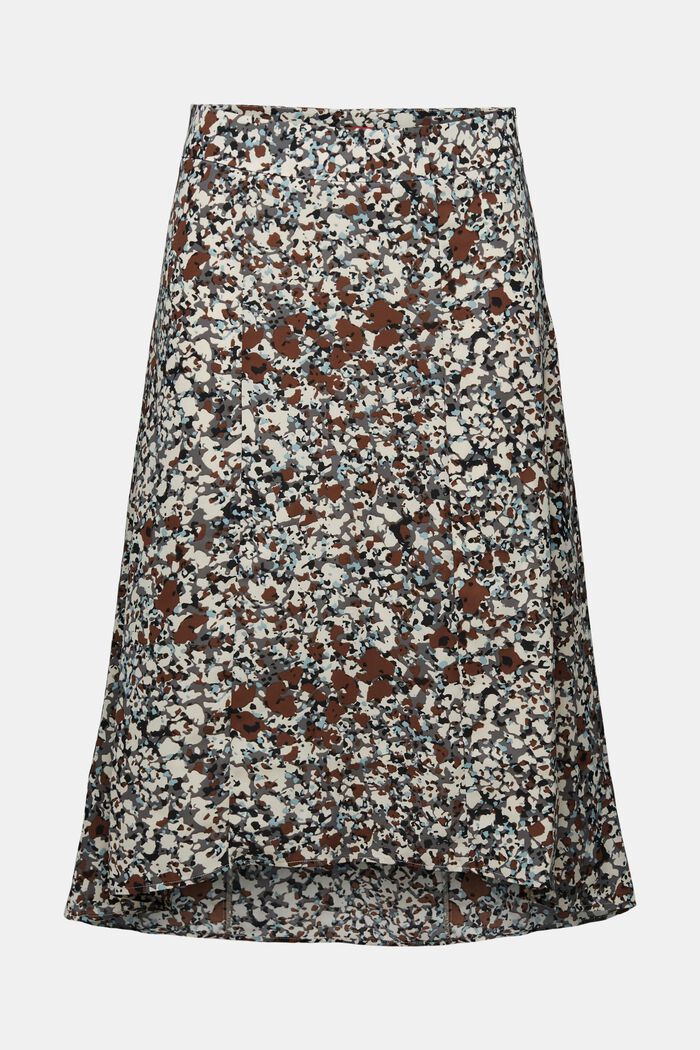 Recycled: patterned midi skirt, BROWN, detail image number 6