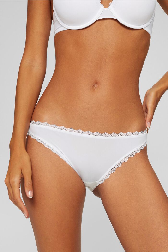 Hipster briefs with lace border, WHITE, detail image number 1