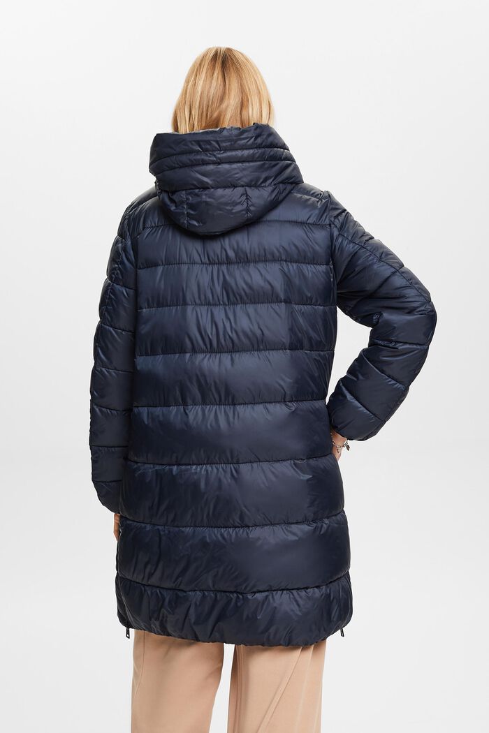 Recycled: puffer coat with a hood, NAVY, detail image number 3
