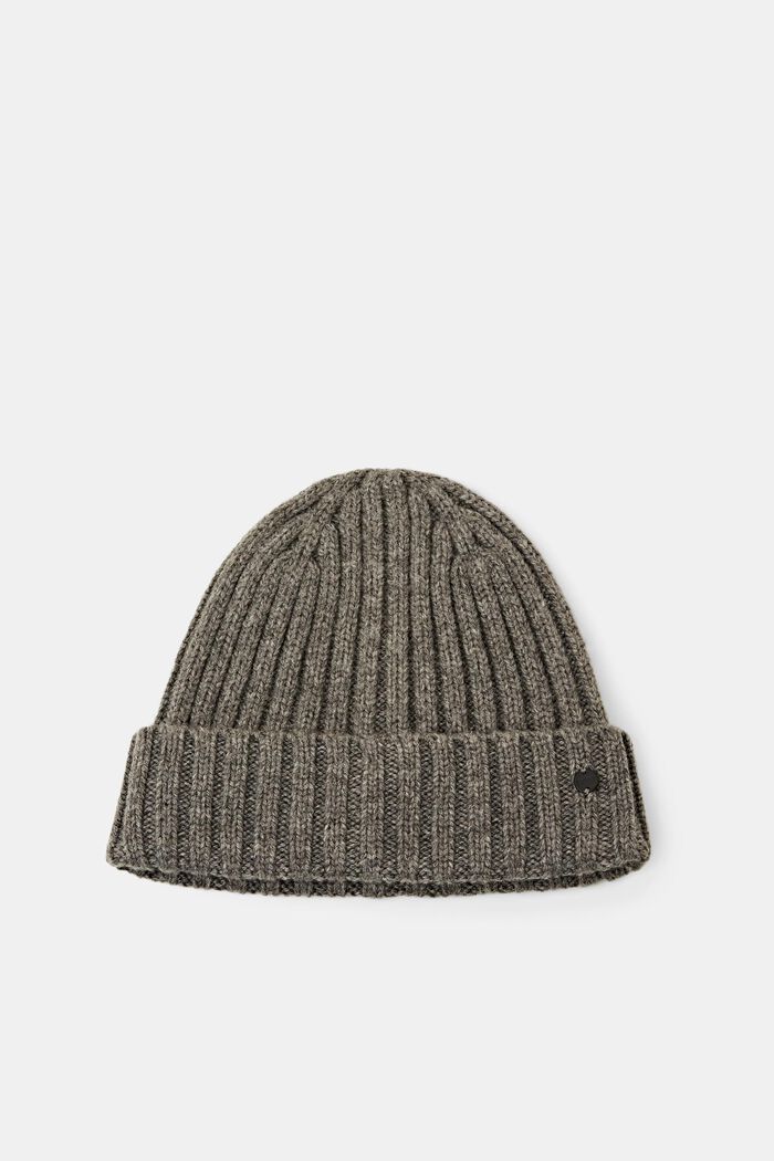 Chunky Ribbed-Knit Beanie, MEDIUM GREY, detail image number 0