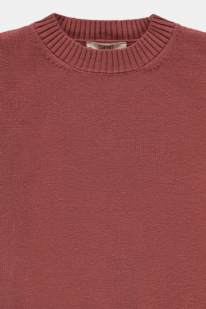 Cotton blend jumper with stripes, DARK MAUVE, detail image number 2