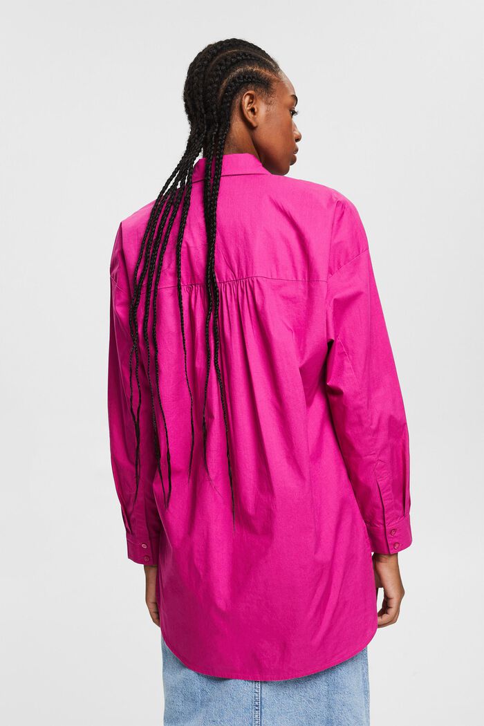 Oversized blouse made of organic cotton, PINK FUCHSIA, detail image number 3