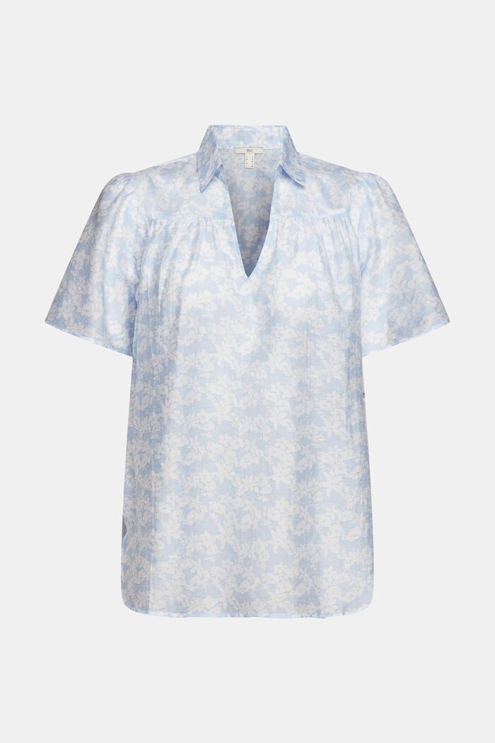Linen blend: floral blouse, LIGHT BLUE, detail image number 6