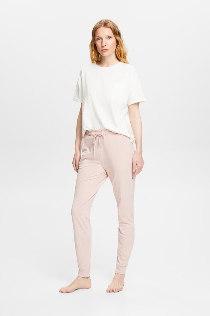 Jersey trousers with elasticated waistband, OLD PINK, detail image number 1