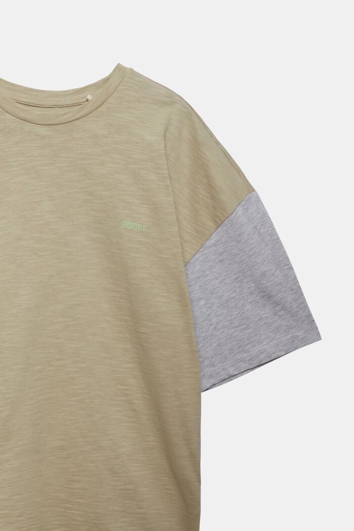 Two-Tone Slub T-Shirt, DUSTY GREEN, detail image number 1
