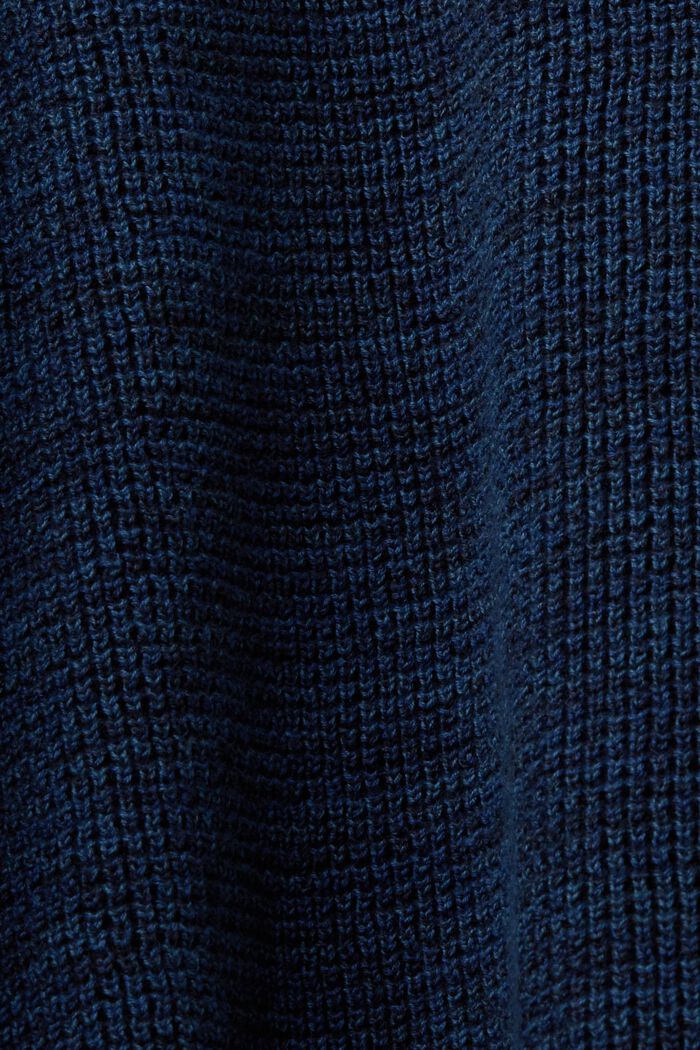 V-neck cardigan, 100% cotton, NAVY, detail image number 4