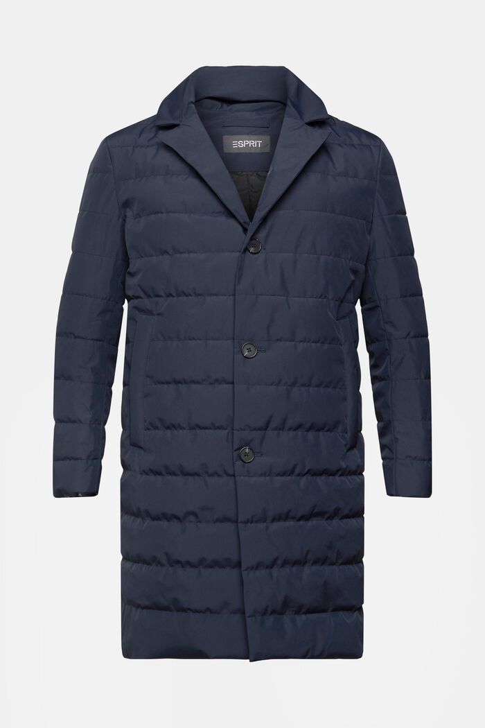 Quilted coat with lapel collar, NAVY, detail image number 2