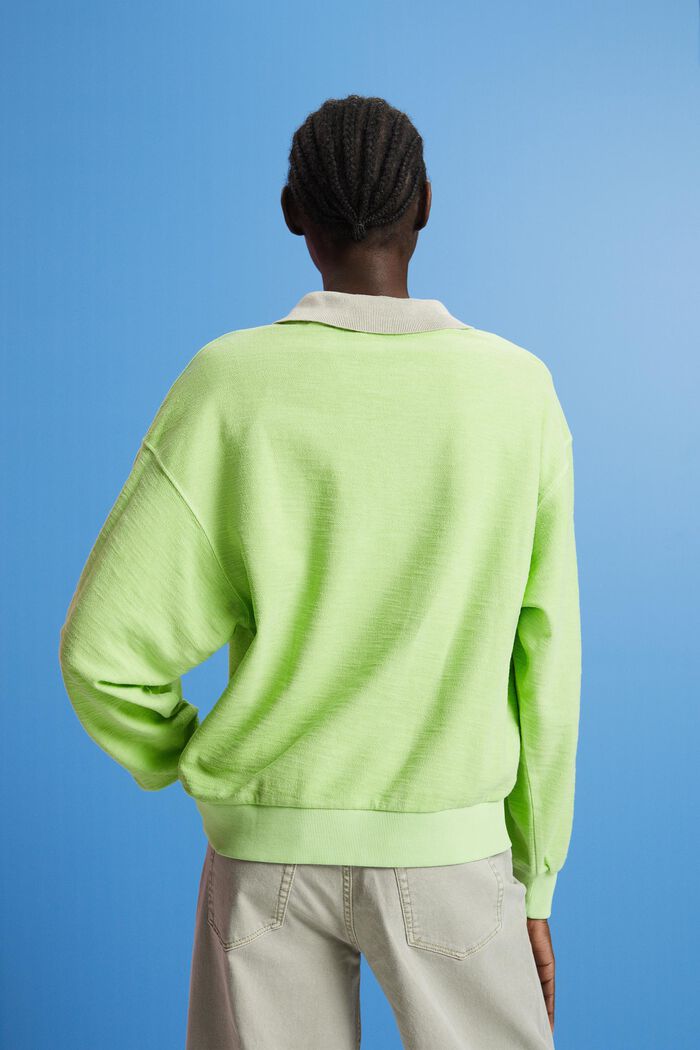 Textured sweatshirt, CITRUS GREEN, detail image number 3