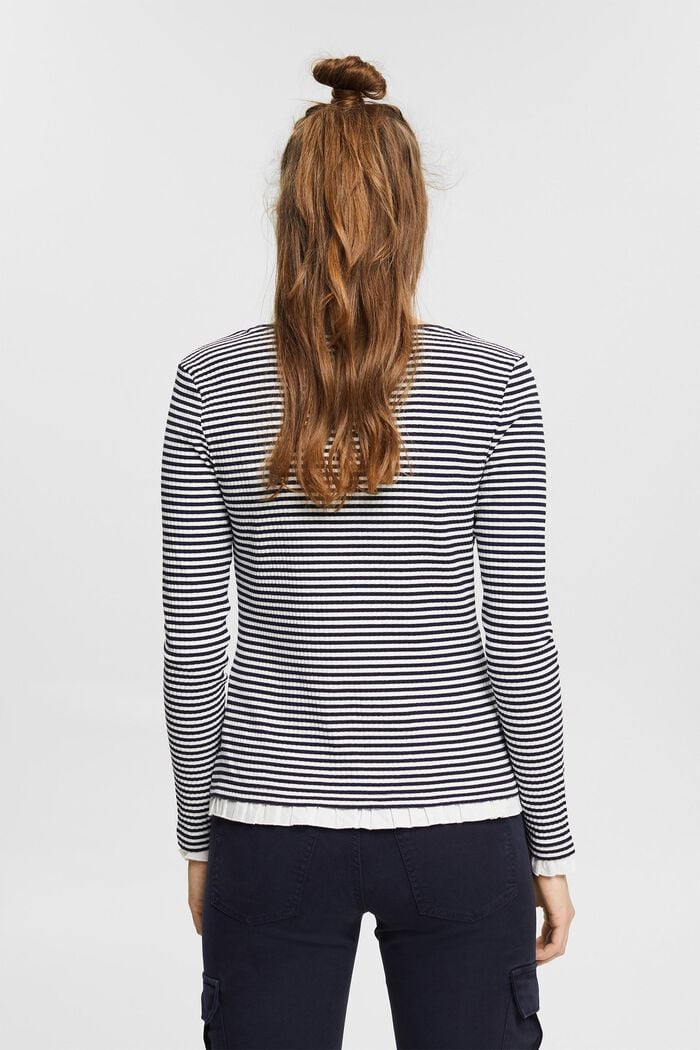 Long sleeve top with a frilled insert, NAVY COLORWAY, detail image number 3