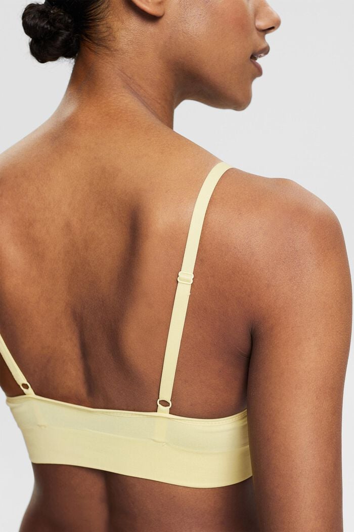 Recycled: padded soft bra, LIGHT YELLOW, detail image number 3