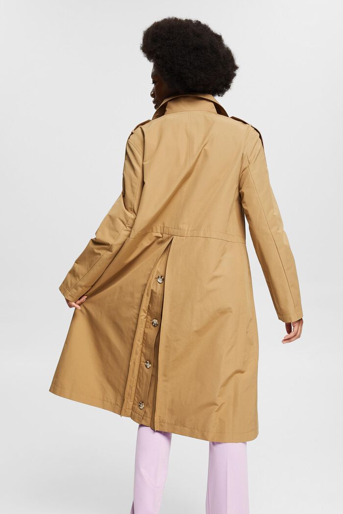Made of recycled material: trench coat with cotton, OLIVE, detail image number 3