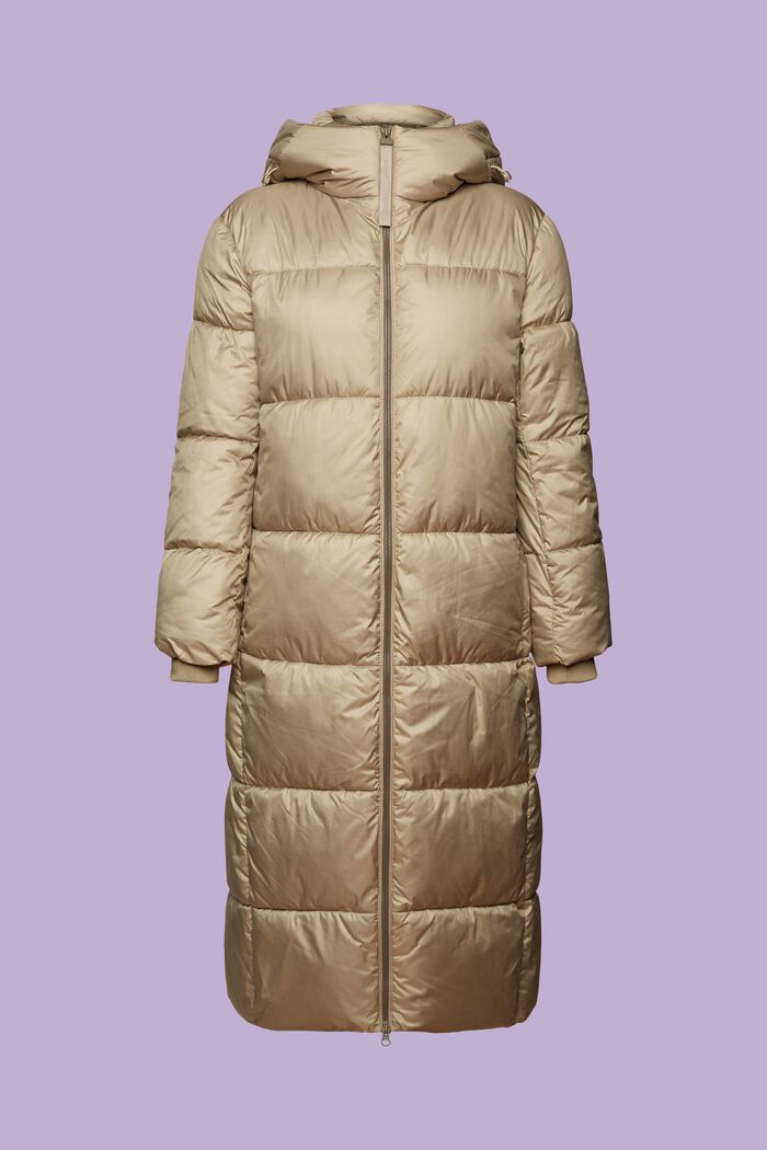 Hooded Quilted Puffer Coat, KHAKI BEIGE, detail image number 5