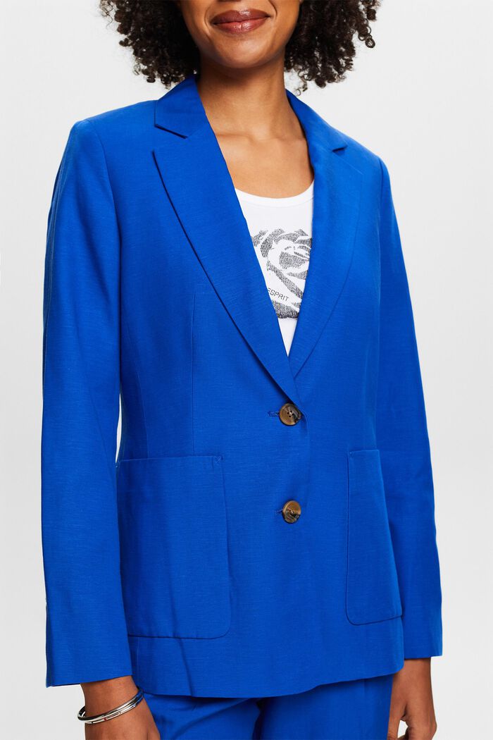 Mix and Match Single-Breasted Blazer, BRIGHT BLUE, detail image number 3