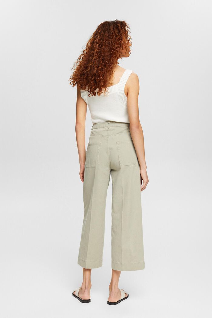 Culottes with a high waistband, PALE KHAKI, detail image number 1