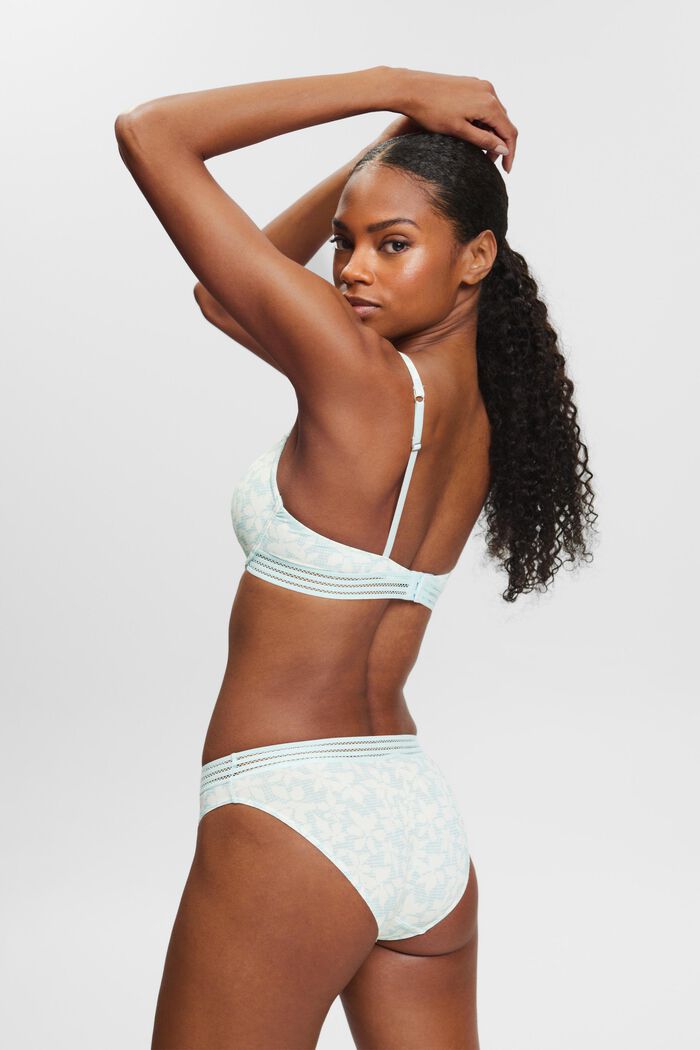 Printed Padded Underwired Bra, LIGHT AQUA GREEN, detail image number 3