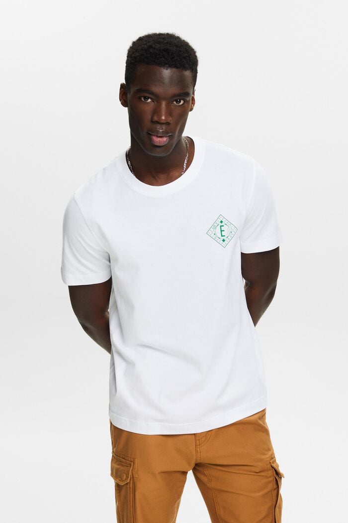 Logo Cotton Jersey T-Shirt, WHITE, detail image number 0