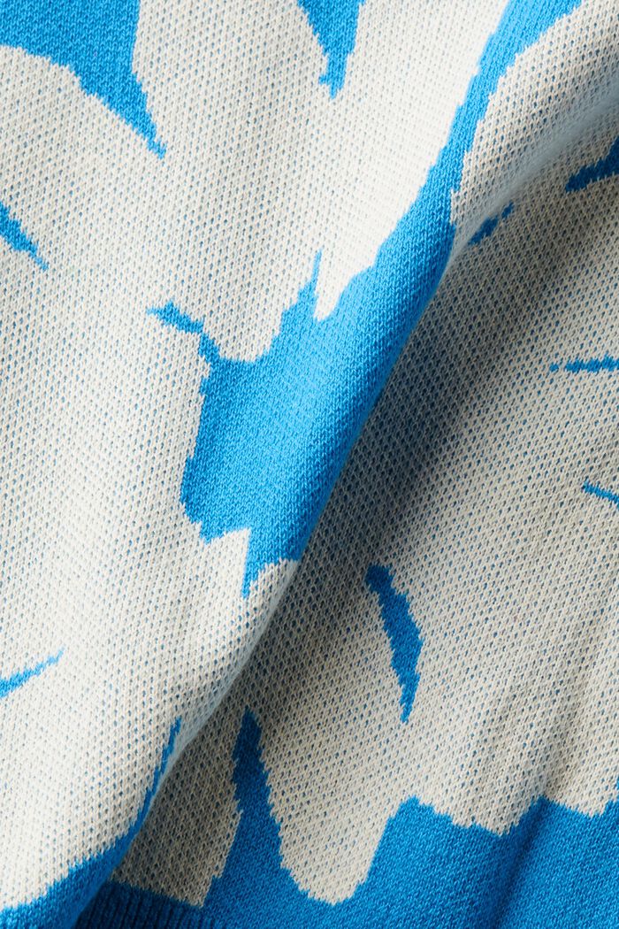 Jacquard Cotton Sweatshirt, BLUE, detail image number 5