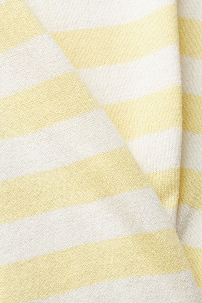 Linen blend: striped knitted jumper, PASTEL YELLOW, detail image number 4