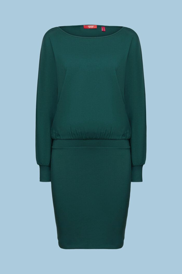 Jersey Mini Dress, EMERALD GREEN, detail image number 5